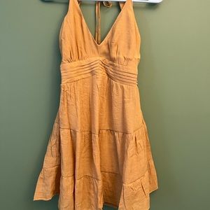 Francesca’s Golden Yellow Halter Mini Dress- Size Small